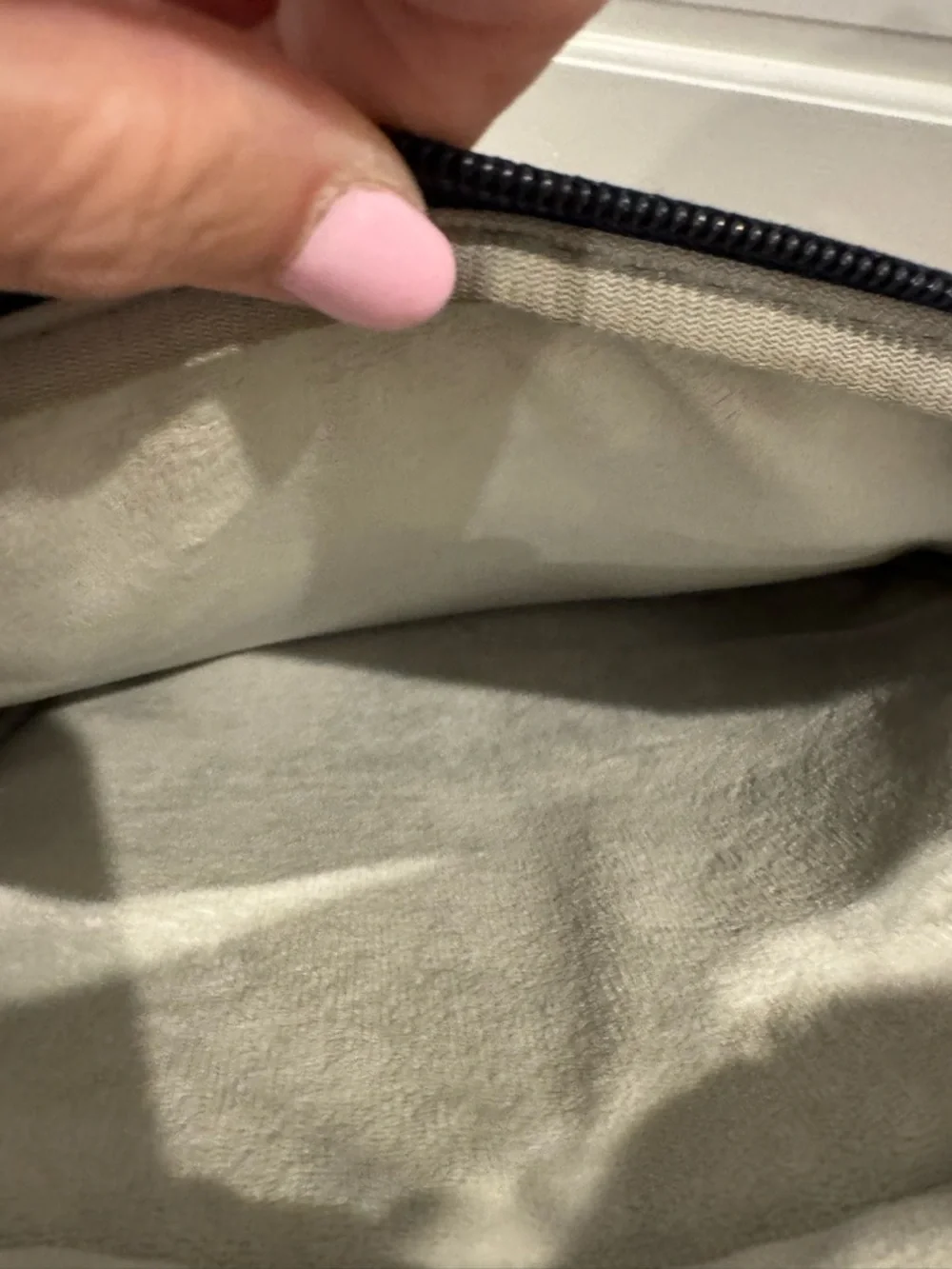 Navy Laptop Briefcase with Tan Handle